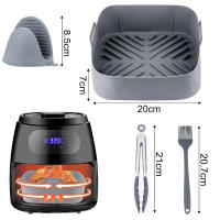 Juego De Bandejas De Silicona Para Aire Frito De 8 Pulgadas Moldes De Hornear Antiadherentes Accesorios De Cocina Y Horno Libres De BPA - details 1