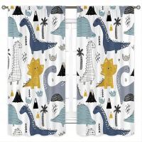 Cortinas Infantiles con Estampado de Animales, Set de 2 Piezas 75x166cm para Habitación de Niños - details 0