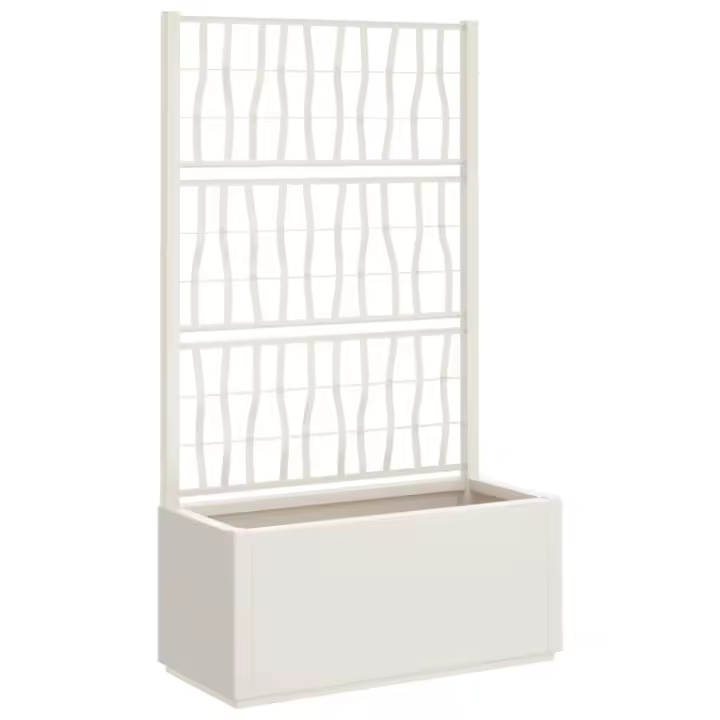 vidaXL Jardinera con enrejado PP 80x36x140 cm Color enrejado blanco,  enrejado gris oscuro,  enrejado marrón claro y mas - 1