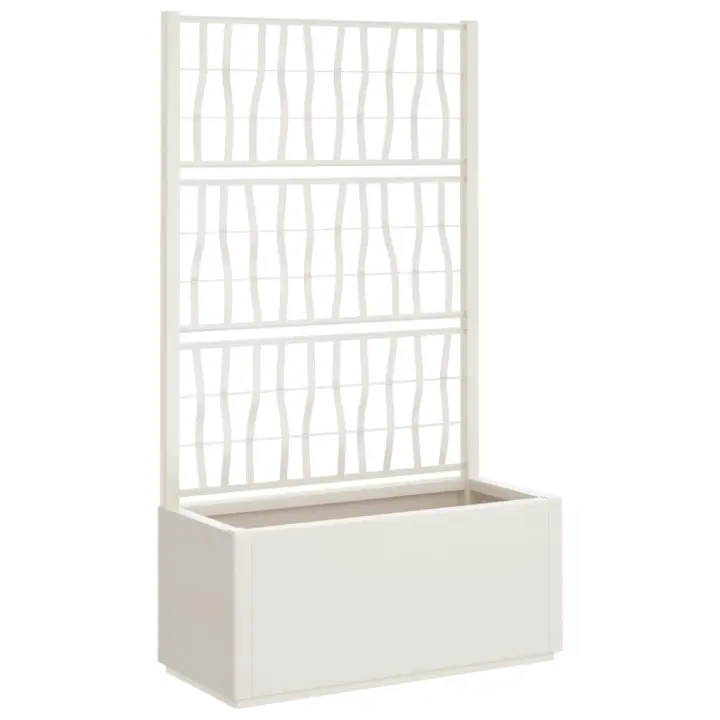 vidaXL Jardinera con enrejado PP 80x36x140 cm Color enrejado blanco,  enrejado gris oscuro,  enrejado marrón claro y mas - 1