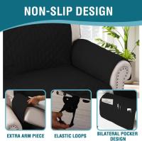 BellaHills Sofa Cover L Shape 2 Piece Couch Cover for Sectional Sofa Non Slip Corner Sofa Cover Water Resistant Chaise Sofa Cover for Dogs (Right Chaise Lounge + 3 Seater, Black) - details 4