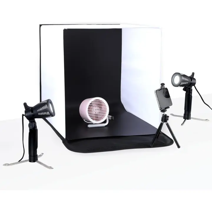uego de Estudio fotográfico de 40 x 40 x 40 cm con 3 Fondos de Color, luz LED Ajustable de 180°, Tienda de Fotos portátil CRI ≥ 90 para fotografía de Productos Publicidad - 1