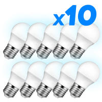 Pack de 10 bombillas led 6W blanco frío 6000K G45 rosca grande E27 | Lámpara no regulable luz fría | Suministros Castro - details 0