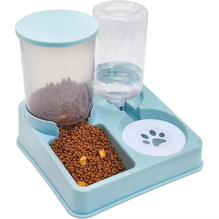 Dispensador de Agua y Comida para Gatos por gravedad, Alimentación automática de Agua y Comida Seca para Gatos 2 en 1 - 1