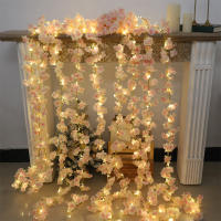 Arbusto De Sake Artificial Con Cadena De Luces Decoración De Boda Y Fiesta Vino De Cerezo De Seda Para Jardín Puerta Y Habitación - details 6