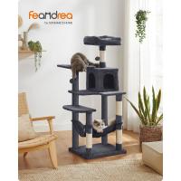 Árbol para gatos de 143 cm, torre con rascadores, plataformas, cueva, hamaca, pompones y tela de felpa en varios colores, multinivel para el entretenimiento felino - details 10