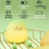 Luz Nocturna De Silicona Mango Con Función De Timer Recargable Por Tipo-C Luz Suave Protección Ocular Regalo De Vacaciones O Cumpleaños - details 7