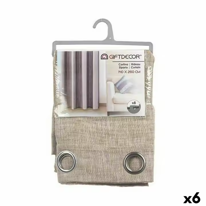 Cortina Beige 140 x 0,1 x 260 cm (6 Unidades) - 1