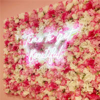 Pared De Flores Artificiales Rosa De Seda Para Decoración De Bodas Bebés Y Navidad Estilo De Hojas Verdes Y Rosas Tamaño Grande - details 30