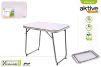 AKTIVE Mesa camping plegable, Mesa ligera, patas plegables, medidas 60x40x50 cm, madera MDF, estructura de acero, color malva, asa de transporte (52870) CALIDAD DE CONFIANZA OFICIAL GARANTIZADO - details 0