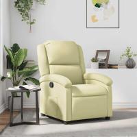 vidaXL Sillón reclinable de cuero auténtico crema Cómodo asiento con Cuero auténtico de vaca - details 0