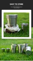 Juego De Copas De Acero Inoxidable 304 Para Camping Y Viajes 4/6/8PCS Copas Portátiles Para Agua Café Cerveza Picnic Barbecue - details 6