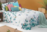 Manterol Outlet - Colcha bouti reversible rayas y jungla multicolor. Cubrecama con tejido fino, extra suave y ligero. - details 1