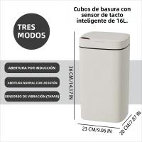 Basurero Inteligente Automático 16L Con Sensor De Movimiento Lid Para Cocina Y Baño Sin Batería Material Plástico - details 2