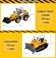 Bloques De Construcción Para Niños Camiones De Ingeniería Excavadora Bulldozer Grúa Vehículos Para Juegos Educativos De Ciudad Regalo Para Niños - details 7