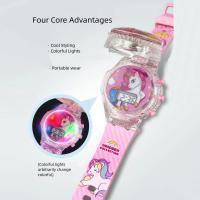 Reloj Electrónico De Unicornio Con Luz Y Música Rotatoria Para Niños Reloj De Pulsera Digital Deportivo Con Cierre De Hebilla - details 4