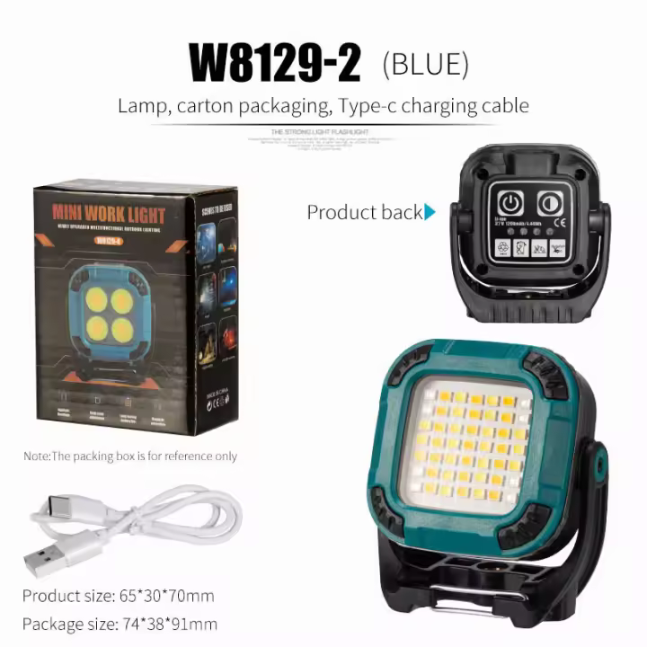 Nueva luz de trabajo COB, luz de inspección magnética, carga USB, para acampar al aire libre, fuente de luz múltiple, luz LED para acampar - 1