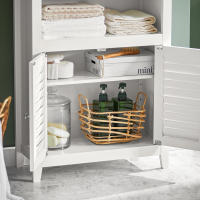 SoBuy BZR13-W Mueble Auxiliar para baño Armario de baño Organizador con 2 estantes y 2 Puertas ES - details 1