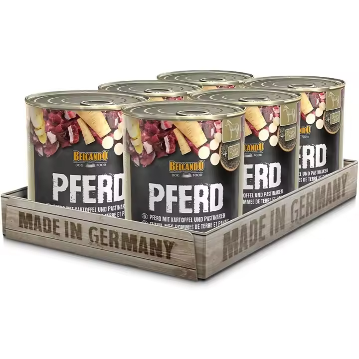 Pack 6X800 Gr - Belcando Lata de Caballo con Patatas y Chirivías para Perros - 1