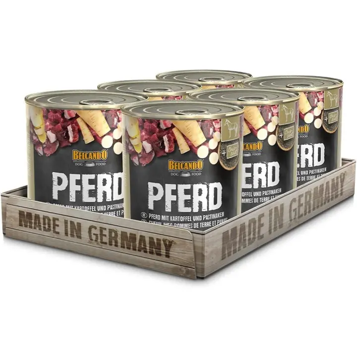 Pack 6X800 Gr - Belcando Lata de Caballo con Patatas y Chirivías para Perros - 1