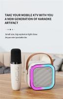Máquina De Karaoke Con Micrófono Inalámbrico K12 Bluetooth Altavoz HIFI Estéreo LED Colorido RGB Para Fiestas En Casa Y Exteriores - details 4