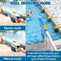 Pistola de Agua Eléctrica Automática ,Pistola de Agua de Largo Alcance, Alta Capacidad Más Fuerte Blaster Beach Pool Summer Party Watergun Toys,para Piscinas,Playas Fiestas Niños - details 6