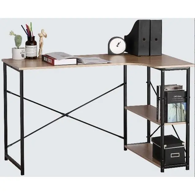 DUPI Mesa Escritorio con Estantes – Estructura de Acero Resistente, Diseño Multifuncional para Oficina o Estudio, 120x73x75 cm - 1