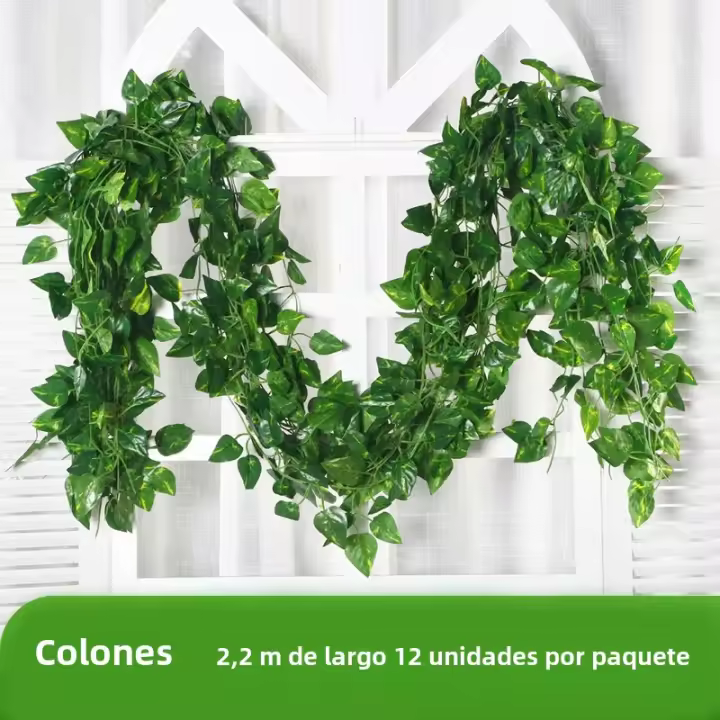 12pcs Vinatera Artificial De Pared Colgante Plantas Falsas Ivy Decoración De Hojas Para Hogar Jardín Bodas Y Fiestas - 1