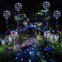 10 Pack Globos LED De 20 Pulgadas Luminosos Con Cuerda Para Fiesta De Cumpleaños Bobo Glow Bubble Balloons Claros Para Eventos Diversos - details 2