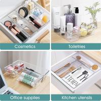 Juego De 28 Piezas Organizadores De Cajones Transparentes 4 Tamaños Diferentes Para Baño Y Vestíbulo Almacenamiento Duradero Y Antideslizante Para Cocina Y Dormitorio - details 3