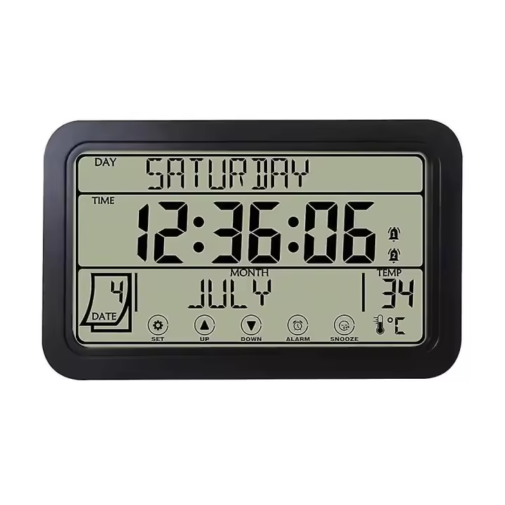 Reloj atómico con la radio al aire libre interior de la temperatura, Lcd 7 pulgadas, con pilas con el sensor de la alta precisión - 1