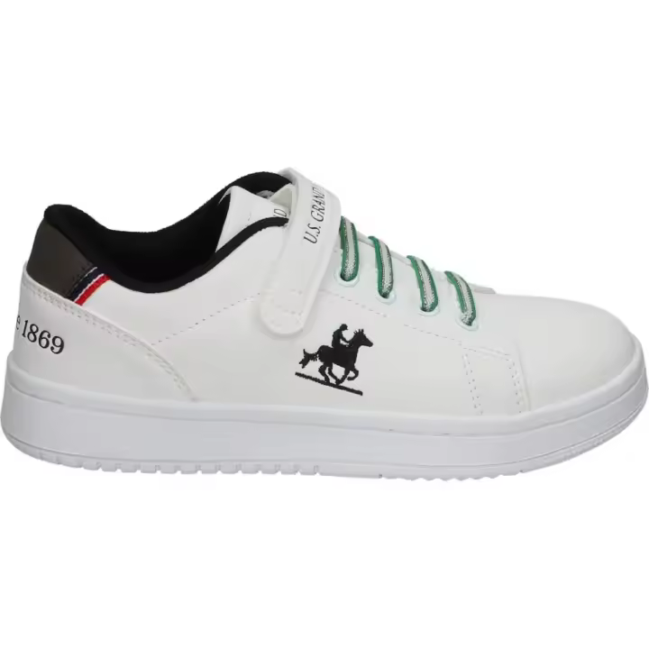 U.S. GRAND POLO | Zapatillas U.S. Grand Polo para Niño – Deportiva en Color Blanco con Detalles – Sneakers con Cordones y Velcro – Casual – Máximo Ajuste – Cómodas – Modelo GPK424000 - 1