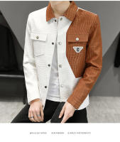 Nueva Chaqueta Casual De Moda Para Hombres Drill Colorido Ajustada Estilo Coreano Solitaria Abierta Cierre De Botones Polyester Para Otoño - details 10