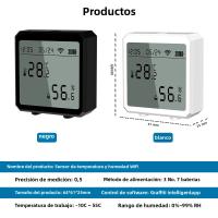 Sensor De Temperatura Y Humedad Inteligente WiFi Con Pantalla LCD Para Interior Detector De Temperatura Y Humedad Compatible Con Alexa Google - details 16