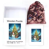 Puzzle De Madera 3D En Forma De Payaso De Navidad Juego Educativo Para Niños Y Adultos Regalo Familiar Para Interacción - details 2