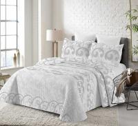 Conjunto Cubrecama Reversible Blanco/Gris - Elegancia Discreta - 4 Tamaños (Cama90/105: 2pzs | Cama135/150: 3pzs) - - details 0