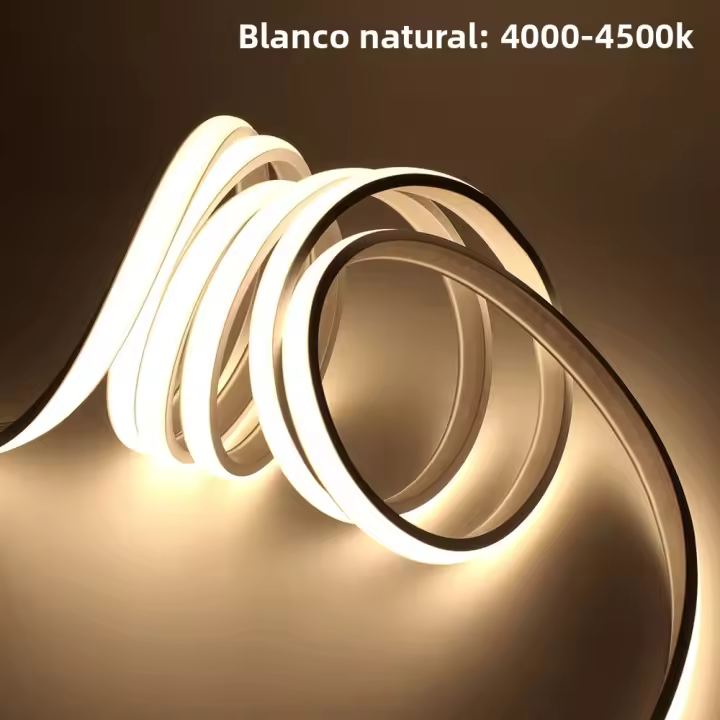 Tira De LED COB Flexible AC 220V Dimmerable Neón Impermeable 3000K 4000K 6000K Calor/Natural Blanco Decoración Para Jardín Hogar - 1