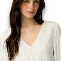 Camisa Willow Tiffosi Mujer | Blusa Elegante Viscosa Plateada | Top Volante Estiliza - details 2