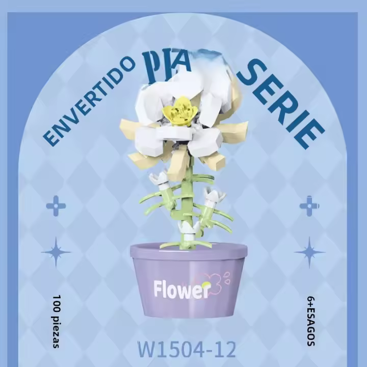 Juguetes De Bloques Para Niños Ornamentales Flores Eternas Girasoles Hibiscos Suculentas En Macetas Juguetes Ensamblados - 1