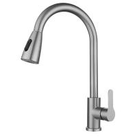 Grifo De Cocina Con Mangue De Retiro En Acero Inoxidable Terminado Pulido Y Niquelado Monohole Grifo De Piscina Con Roce Negro Y Cromo - details 7