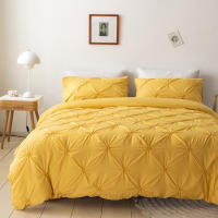 Set De Edredón 3 Piezas Con Cierre De Cremallera Y Amarras En Esquinas Microfibra Suave Con Pliegues Pinch Detección De Alta Calidad - details 19