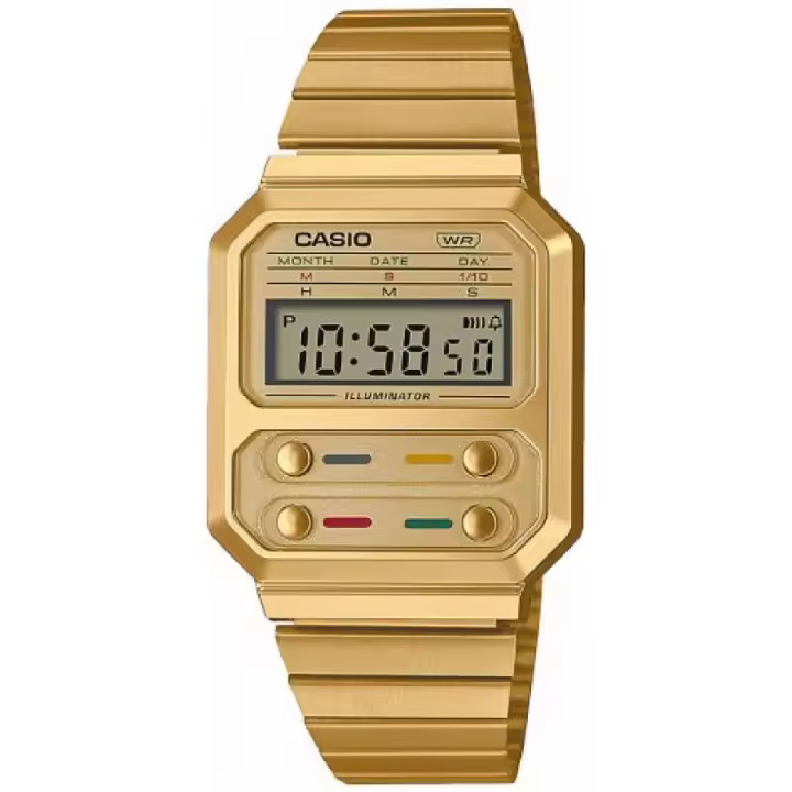 Reloj Casio Vintage Unisex Acero IP Dorado A100WEG-9AEF - 1