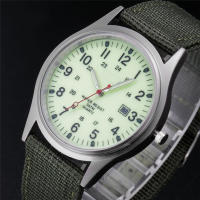 Reloj De Cuarzo Para Hombre Negro Con Correa De Nylon Militar Deportiva Moda Cuadro De Numeros Arábigos Clavija De Hebilla - details 1