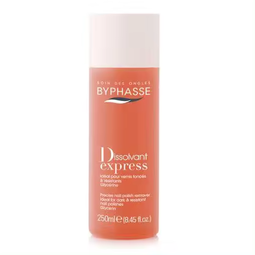 BYPHASSE QUITAESMALTE DISOLVENTE EXPRESS 250 ML -  Uñas limpias que recuperan su brillo natural - 1