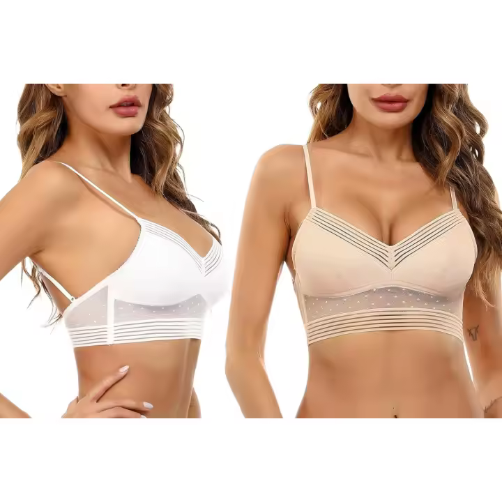 Sujetador de Espalda Baja Mujer Cómodo Sujetador sin Espalda para Mujer Moda Sujetador Invisible con Espalda en Forma de U para Mujer S-XXL - 1