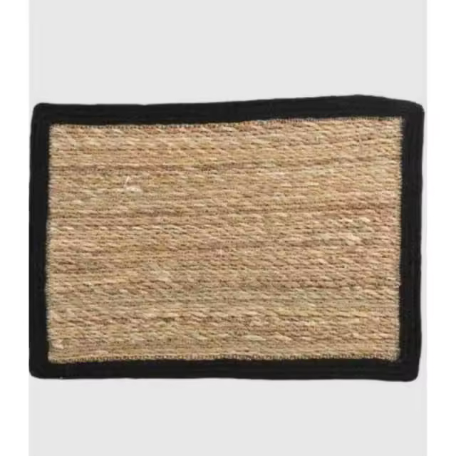 Alfombra pequeña de yute borde negro     -EkilikuaHome - 1
