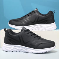 Zapatos De Correr Para Hombre Invierno Ligeros Confortables Antideslizantes Impermeables De Cuero Artificial Y Malla Suela De Goma - details 3