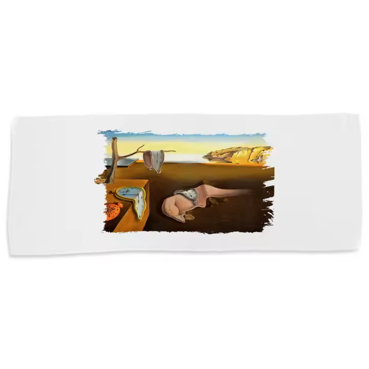 MERCHANDMANIA TOALLA MEDIANA GIMNASIO ABSORBENTE cuadro la persistencia de la memoria Salvador Dalí pintor suave con bolsita - 1