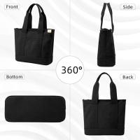 Bolso de Lona con Bolsillos para Mujer, Bolso Bandolera Mujer Bolso, Gran Capacidad Bandolera Casual con correa ajustable, para Compras, Viajes de Trabajo - details 3
