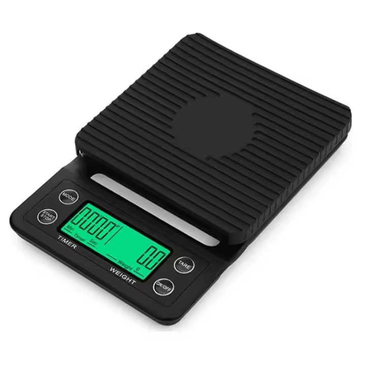Báscula De Cocina Digital Electrónica Portátil Con Timer De Precisión Alta Para Café Y Sopas LCD Escala De Derrame 5kg 0.1g - 1